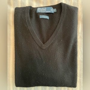 $395 Polo Ralph Lauren cashmere black V-Neck